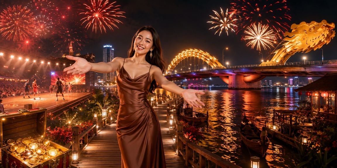 Trò chơi bóng rổ tại Đà Nẵng với ánh sáng neon